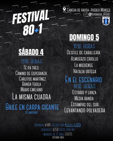  4 y 5 de octubre – Música, tradición y fiesta en la cancha de Rausa
